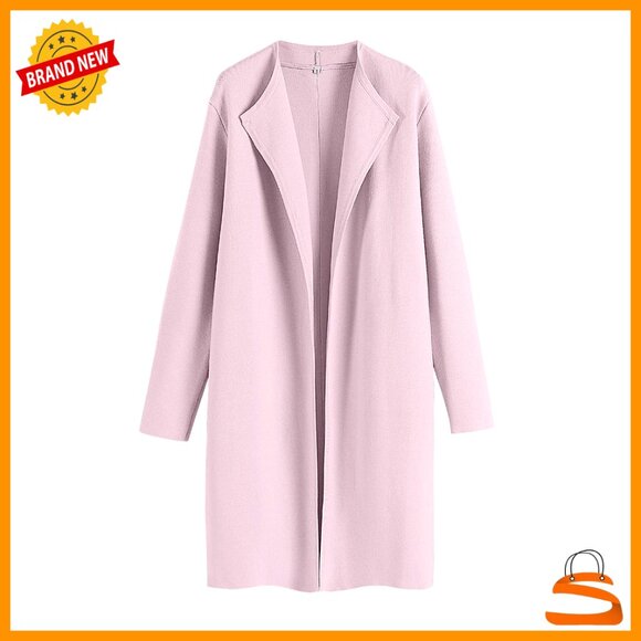 Sweaters - Oversized Knit Cardigan Lapel Trench Coatigan Chic Elegant Fall Casual Wear